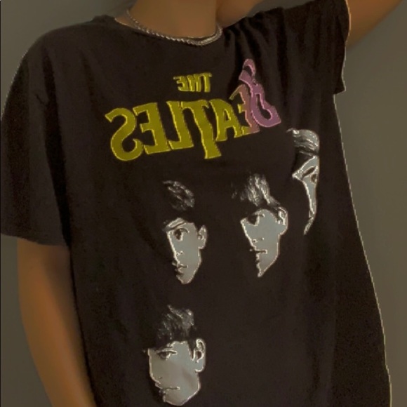 ~Black Beatles Tee~<3 (Lightly Used) - Picture 3 of 6